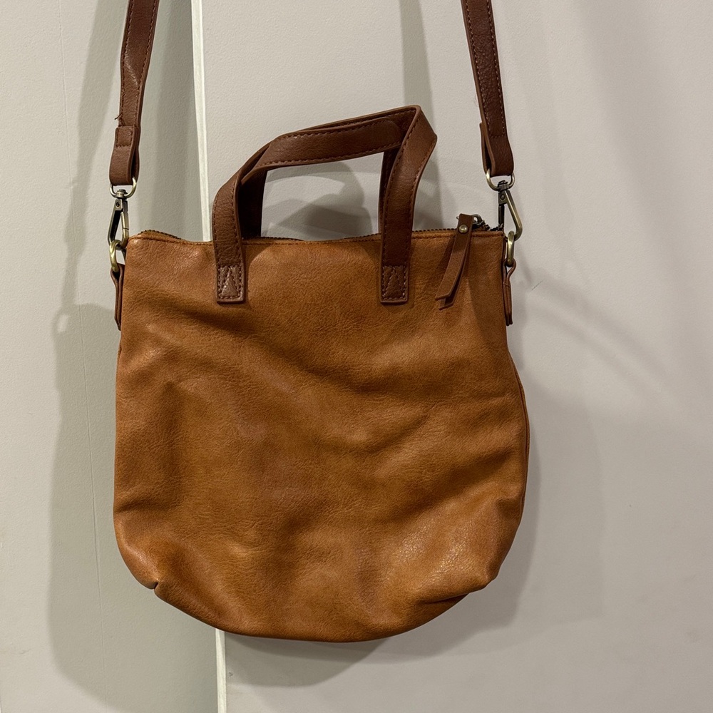 Two Toned Brown Faux Leather Women's Bag